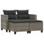  Patio Sofa 2-Seater with Stools Gray Poly Rattan A949-365793