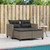  Patio Sofa 2-Seater with Stools Gray Poly Rattan A949-365793