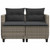  Patio Sofa 2-Seater with Stools Gray Poly Rattan A949-365793
