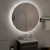  Bathroom Cabinet with Round Mirror&LED Gray 21.3"x21.3"x6.9 A949-345589