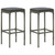  Bar Stools with Cushions 2 pcs Gray Poly Rattan A949-313441