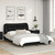  Bed Frame without Mattress "Hvar" Black and White 53.9"x74.8" Faux Leather A949-3208038