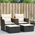  Patio Sofa 2-Seater with Stools Black Poly Rattan A949-365803