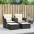 Patio Sofa 2-Seater with Stools Black Poly Rattan A949-365803