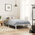  Metal Bed Frame without Mattress with Headboard White 39.4"x78.7 A949-376368