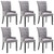 Dining Chairs with Armrests 6 pcs Light Gray Fabric A949-276907