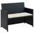  2 Seater Patio Sofa with Cushions Black Poly Rattan A949-43910