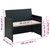  2 Seater Patio Sofa with Cushions Black Poly Rattan A949-43910