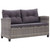  6 Piece Patio Sofa Set with Cushions Poly Rattan Dark Gray A949-46150