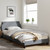  Bed Frame "Dover" Light Gray 39.4"x74.8" Fabric A949-373265