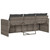  Patio Sofa with Cushions 3-Seater Gray Poly Rattan A949-366343