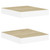  Floating Wall Shelves 2 pcs Oak and White 9.1"x9.3"x1.5" MDF A949-326568