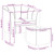  Tub Chair with Footstool Black Faux Leather A949-356491