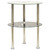  2-Tier Side Table Transparent & Black Marble 15" Tempered Glass A949-322789