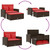  Patio Sofa with Cushions 2-Seater Brown Poly Rattan A949-365139