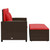  Patio Sofa with Cushions 2-Seater Brown Poly Rattan A949-365139