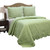 Full Queen Green Cotton Quilt Bedspread with Scalloped Borders Q280-FQPMHA569881