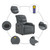  Massage Recliner Chair Grey Faux Leather A949-3206905