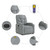  Massage Recliner Chair Light Grey Fabric A949-3206032