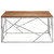  Coffee Table Silver Stainless Steel and Solid Wood Acacia A949-349959