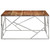  Coffee Table Silver Stainless Steel and Solid Wood Acacia A949-349959