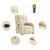  Massage Recliner Chair Cream Fabric A949-3206209