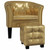  Tub Chair with Footstool Gold Faux Leather A949-60713