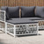  Patio Footstool with Cushion White Woven Fabric A949-364140