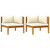 Corner Sofas 2 pcs with Cream White Cushions Solid Acacia Wood A949-316279