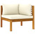 Corner Sofas 2 pcs with Cream White Cushions Solid Acacia Wood A949-316279