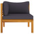 2 Piece Sofa Set with Dark Gray Cushions Solid Acacia Wood A949-316282