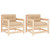 Patio Chairs with Cushions 2 pcs Solid Wood Pine A949-825562