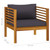 Patio Chair with Dark Gray Cushions Solid Acacia Wood A949-316293