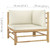 2 Piece Patio Lounge Set with Cream White Cushions Bamboo A949-313144