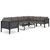 Sectional Corner Sofa with Right Armrest Poly Rattan Anthracite A949-310043