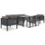 Sectional Corner Sofa with Right Armrest Poly Rattan Anthracite A949-310043