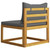 2 Piece Patio Sofa Set with Cushion Solid Acacia Wood A949-311858