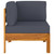 2 Piece Patio Lounge Set with Dark Gray Cushions Acacia Wood A949-310637