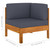 2 Piece Patio Lounge Set with Dark Gray Cushions Acacia Wood A949-310637