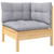 2-Seater Patio Sofa with Gray Cushions Solid Pinewood A949-806645