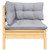 2-Seater Patio Sofa with Gray Cushions Solid Pinewood A949-806645