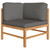 Corner Sofas 2 pcs with Dark Gray Cushions Solid Teak Wood A949-316114
