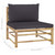 3 Piece Patio Lounge Set with Dark Gray Cushions Bamboo A949-313150