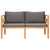Patio Bench with Gray Cushions Solid Wood Teak A949-49372