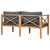 Patio Bench with Gray Cushions Solid Wood Teak A949-49372