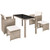 5 Piece Patio Dining Set with Cushions Poly Rattan Beige A949-42555
