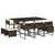 11 Piece Patio Dining Set with Cushions Brown Poly Rattan A949-3278096