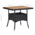 Patio Dining Table Black Poly Rattan and Solid Acacia Wood A949-46171