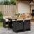 5 Piece Patio Dining Set with Cushions Black Poly Rattan A949-3277670