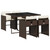 5 Piece Patio Dining Set with Cushions Brown Poly Rattan A949-3277844